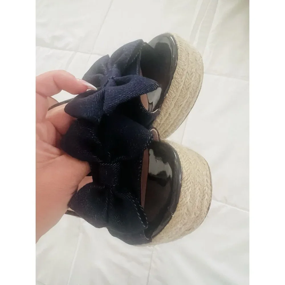 Kate Spade Womens Darya Denim Espadrille Wedge Shoes‎ Size 9M